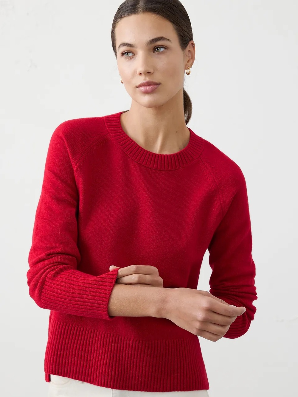 Banana Republic Women's Red Crewneck Sweater